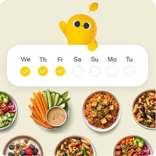 The weekly logging streak tracker with photos of logged meals